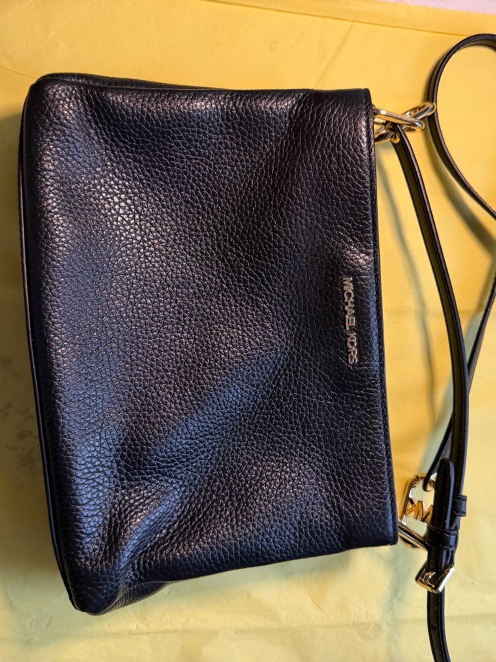 Michael Kors Black Pebbled Leather Shoulder Crossbody